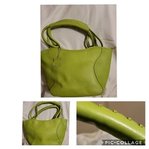 New GenuineLeather neon green med Satchel
